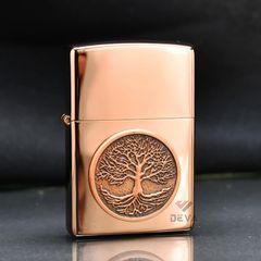 Tìm Zippo Vàng Hồng Ốp Emblem Cây Sự Sống Tree Of Life Z152