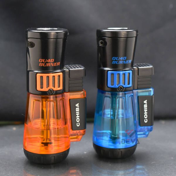Bật lửa khò 4 tia Cohiba bình xăng trong suốt COB 80