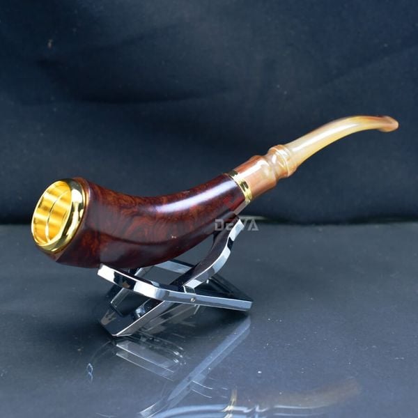 Tẩu Xì Gà gỗ cẩm cán sừng dáng thẳng Freesize TS18