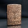 Zippo Armor Vàng Hồng Hoa Văn Carved Design Z161