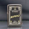 Zippo Đen Khắc Khung Thương Hiệu Zippo Framed Design Z182