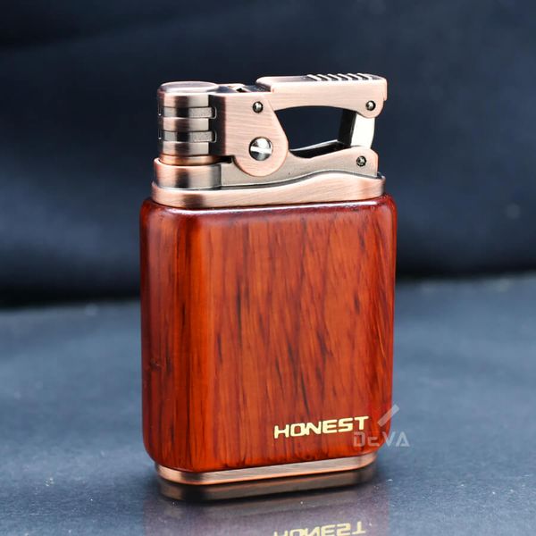 Bật lửa Honest xăng đá vỏ gỗ tự nhiên BCZ 789