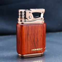 Bật lửa Honest xăng đá vỏ gỗ tự nhiên BCZ 789
