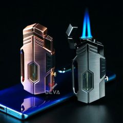 Bật lửa khò 2 tia chéo Cohiba ga trong suốt kèm đục COB 160