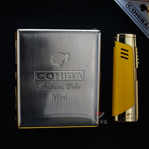 Set phụ kiện Cigar 2 món bật lửa và hộp đựng thuốc Cohiba HB YH 990