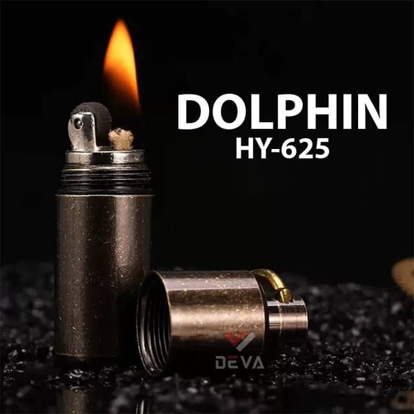 Móc khóa chính hãng Dolphin bật lửa xăng đá mini HY-625
