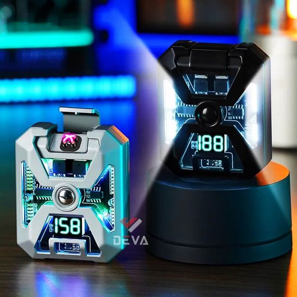 Bật lửa sạc điện 2 tia lửa chéo kèm đèn LED đa năng BLD02