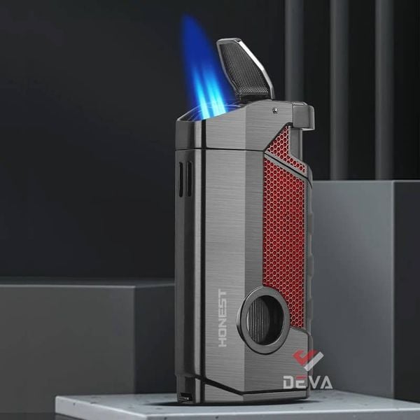 Bật lửa ga Honest khò 3 tia chéo kèm đục BCZ 795