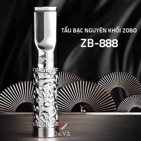 Tẩu lọc chính hãng Zobo bạc nguyên khối 2 cỡ thuốc lá ZB-888