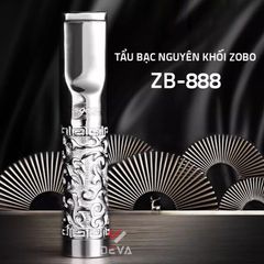 Tẩu lọc chính hãng Zobo bạc nguyên khối 2 cỡ thuốc lá ZB-888