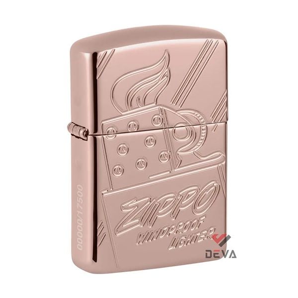 Zippo Armor Script Logo Collectible Rose Gold Z26
