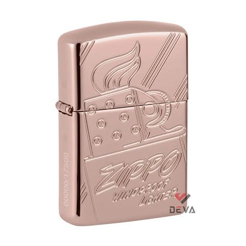 Zippo Armor Script Logo Collectible Rose Gold Z26