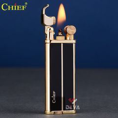 Bật lửa xăng đá chính hãng Chief nắp chụp dáng mỏng CF316