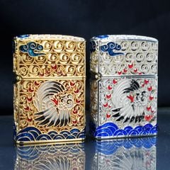 Bật lửa xăng đá Chief bọc lưới hoa văn chủ đề tiên hạc CF1260-1261