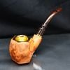 Tẩu Cigar bầu lục giác thân gỗ cán sừng Freesize TS29