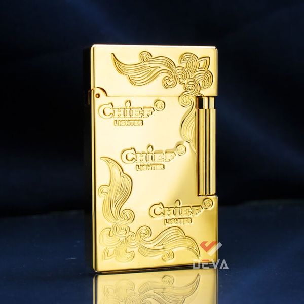 Bật lửa xăng đá chính hãng Chief khắc hoa văn CF041