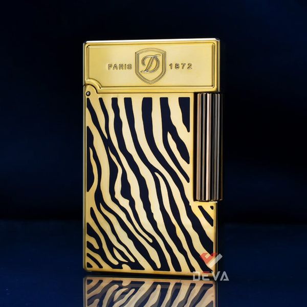 Dupont Hồng Kông Sơn Mài Hoa Văn Vằn Đen D142