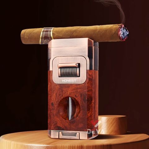 Bật lửa Honest khò 2 tia kèm giá đỡ  BCZ 813