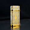 Bật Lửa Ga Đá Cartier Men Trắng Khắc Hoa Văn Mạ Vàng K037
