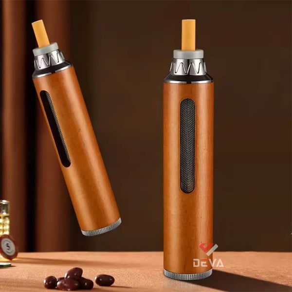 Gạt tàn thuốc lá di động vỏ gỗ cầm tay cho xe ô tô H015