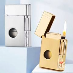 Bật lửa gas đá chính hãng Derui ô chứa gas trong suốt DR1611