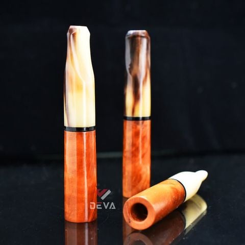 Tẩu cho Cigar mini gỗ Thạch Nam cán sừng TN09