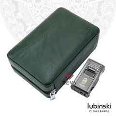 Set bao da Cigar 6 điếu Lubinski kèm bật lửa YJA 50023