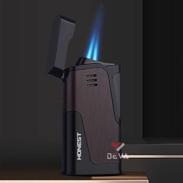 Bật lửa ga Honest khò 2 tia kèm đục BCZ 822