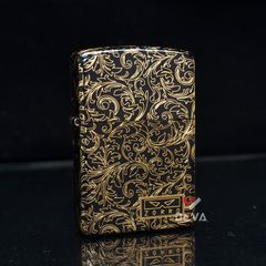 Bật lửa xăng đá Zorro hoa văn cổ điển mạ vàng bản giới hạn Z2-1079