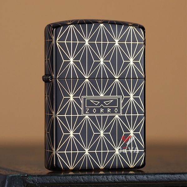 Bật lửa Zorro hoa văn kim cương mạ vàng bản giới hạn Z2-1080