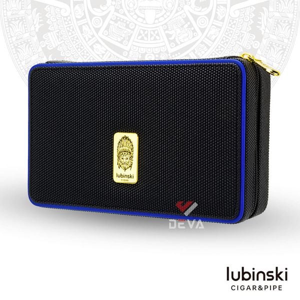 Bao da đựng 4 khay Cigar Lubinski có bật lửa và dao cắt YJA 50016