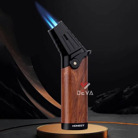 Bật lửa chính hãng Honest khò 3 tia kèm ô cửa quan sát gas BCZ 831