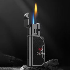 Bật lửa gas đá Honest 2 kiểu lửa kèm đục kép cho Cigar BCZ 832