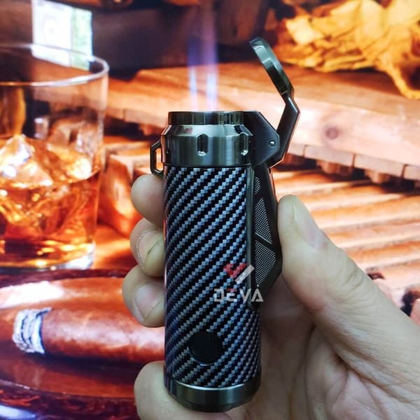 Bật lửa Honest khò 3 tia nắp mở tự động kèm đục Cigar BCZ835