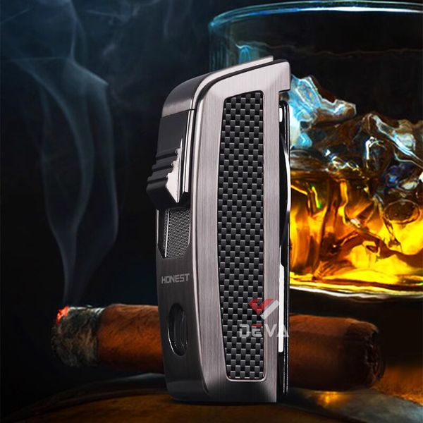 Bật lửa chính hãng Honest khò 1 tia kèm kéo cắt Cigar BCZ 823