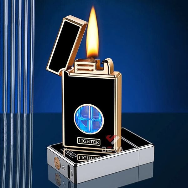 Bật lửa xăng cảm ứng điện từ bình trong suốt 8823