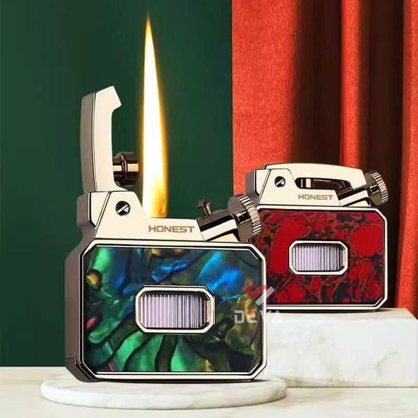 Bật lửa xăng đá Honest đánh lửa tự động có ô cửa trong suốt BCZ 849