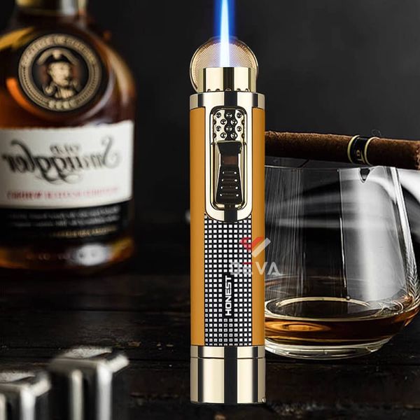 Bật lửa gas Honest khò đại 1 tia kèm que xiên và đục Cigar Cigar BCZ 852
