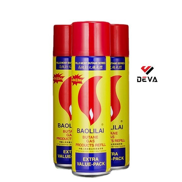 Bình ga bơm cho bật bật lửa vàng BAOLILAI loại nhỏ 180ml