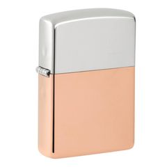 Zippo lưỡng kim bạc và Copper nguyên khối Z206