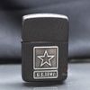 Zippo Tái bản 1941 Sơn Đen Sần Ốp Logo US Army Z211