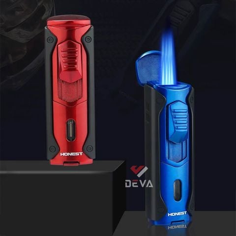 Bật lửa khò 4 tia kèm đục lỗ xì gà Honest BCZ 781