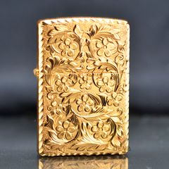 Zippo Mỹ chính hãng mạ vàng khắc sâu hoa mơ Umehana Z225