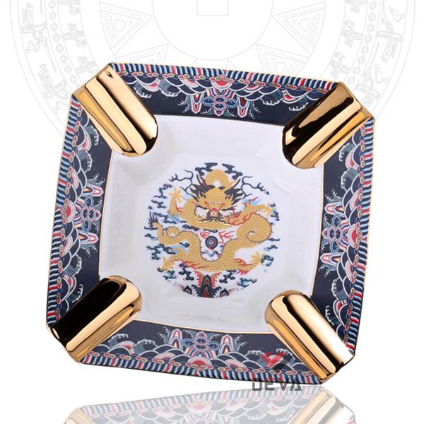 Gạt tàn 4 điếu sứ hoa văn rồng AS 270