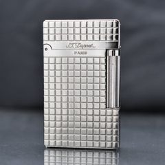 Bật lửa Dupont trắng kẻ vuông trắng D138