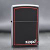 Zippo sơn đen kẻ đỏ Z257