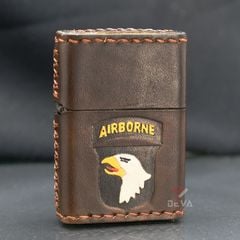 Zippo Bọc Da Khắc Logo Sư Đoàn Không Vận Hoa Kỳ Airborne ZN10