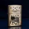 Zippo Vàng Xước Khắc Laser Cờ Mỹ ZK02