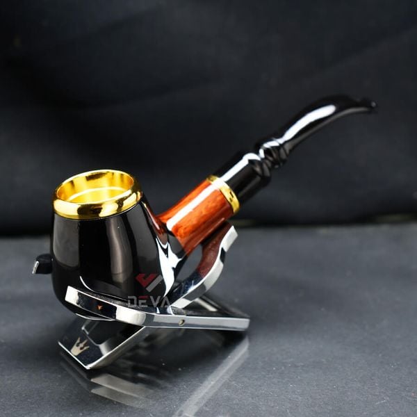 Tẩu hút Cigar nối thân gỗ cán sừng cối lõi thép Freesize TS03