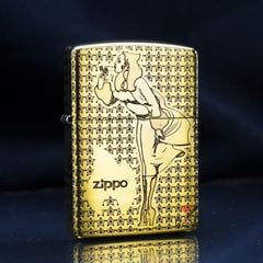 Zippo Armor Khắc Hình Cố Gái Windy Windproof ZN19